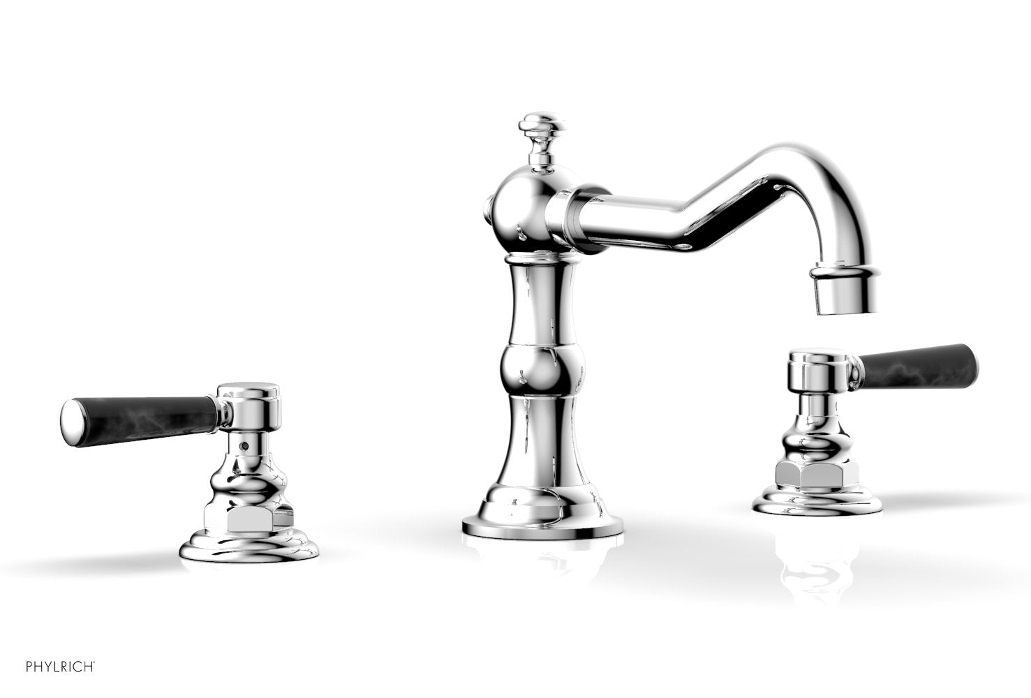 polished chrome deck tub set