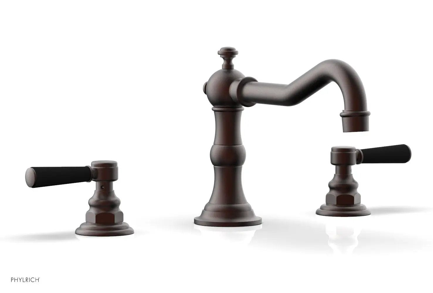 Phylrich HENRI Deck Tub Set - Satin Black Lever Handles by Phylrich