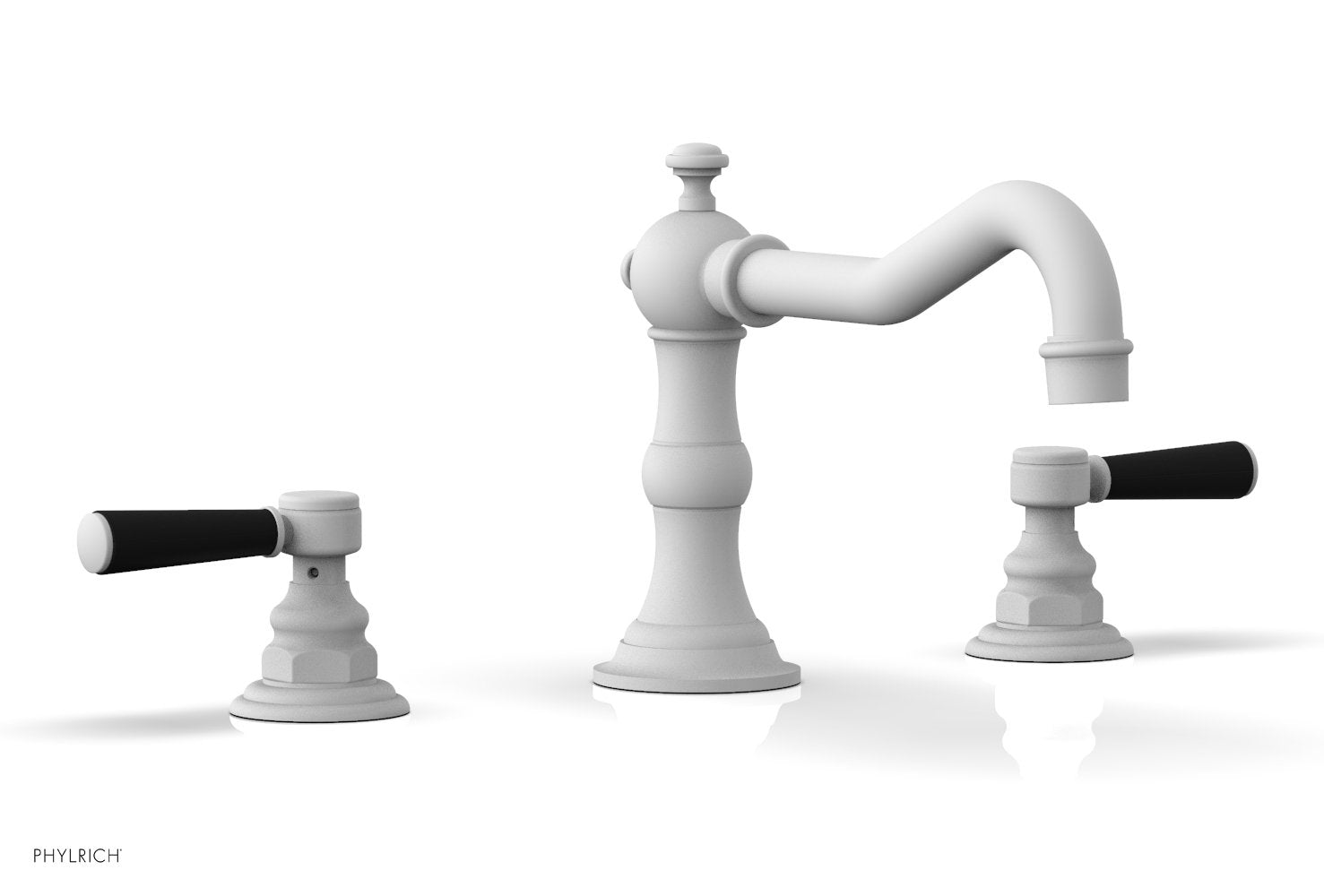 Phylrich HENRI Deck Tub Set - Satin Black Lever Handles