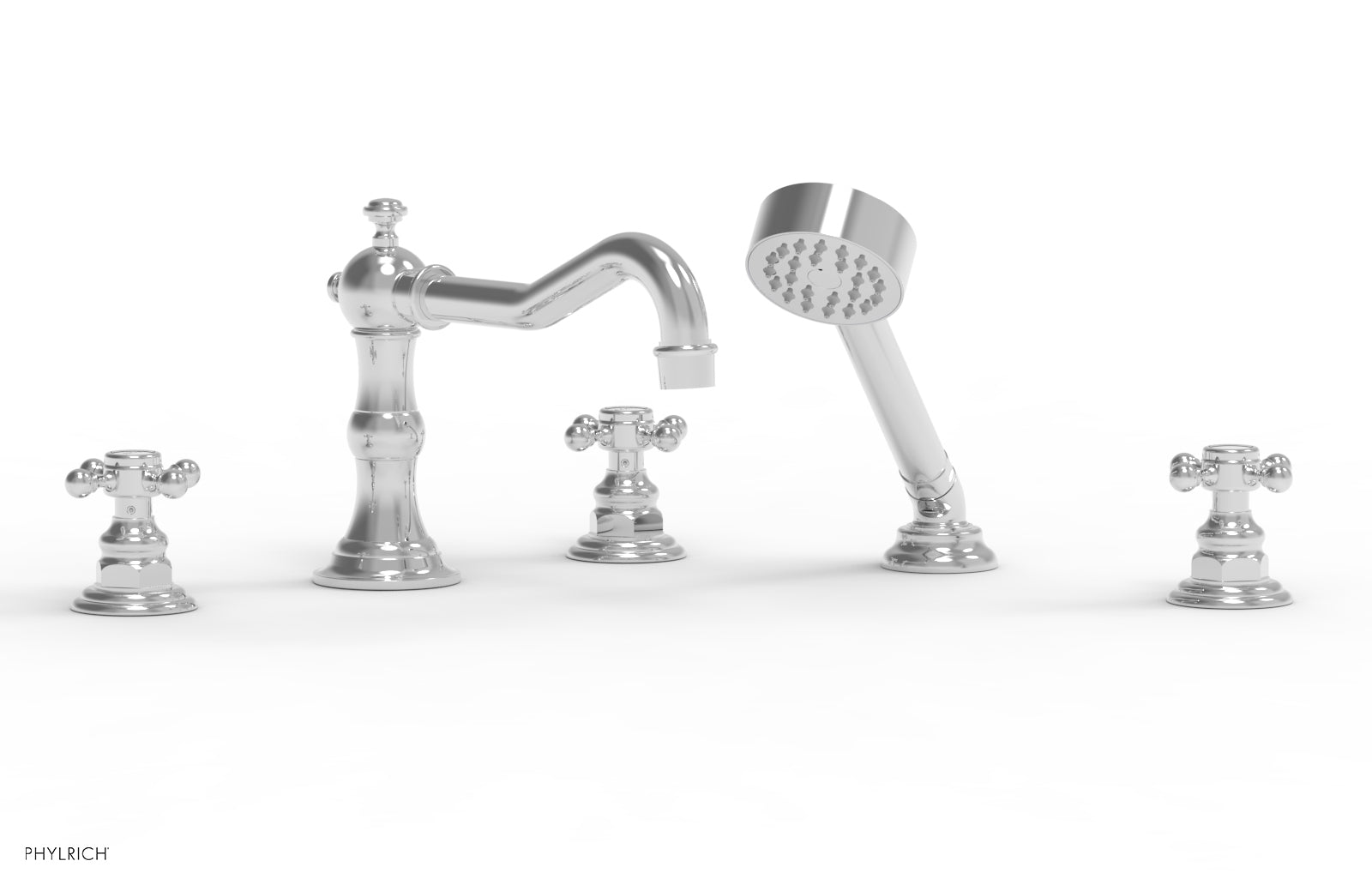 polished chrome deck tub set