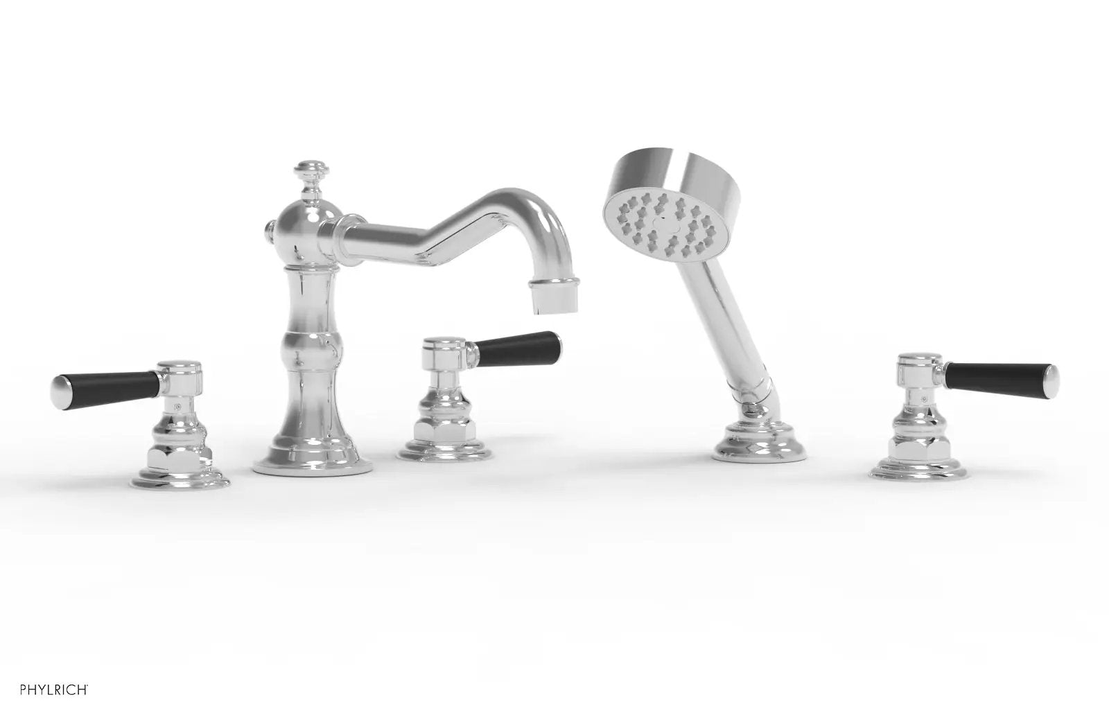 polished chrome deck tub set