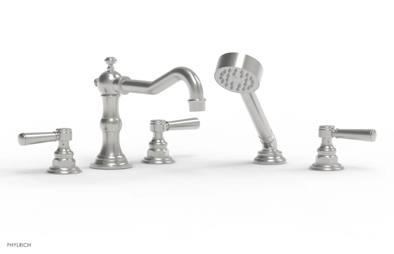 Phylrich HENRI Deck Tub Set with Hand Shower with Lever Handles by Phylrich