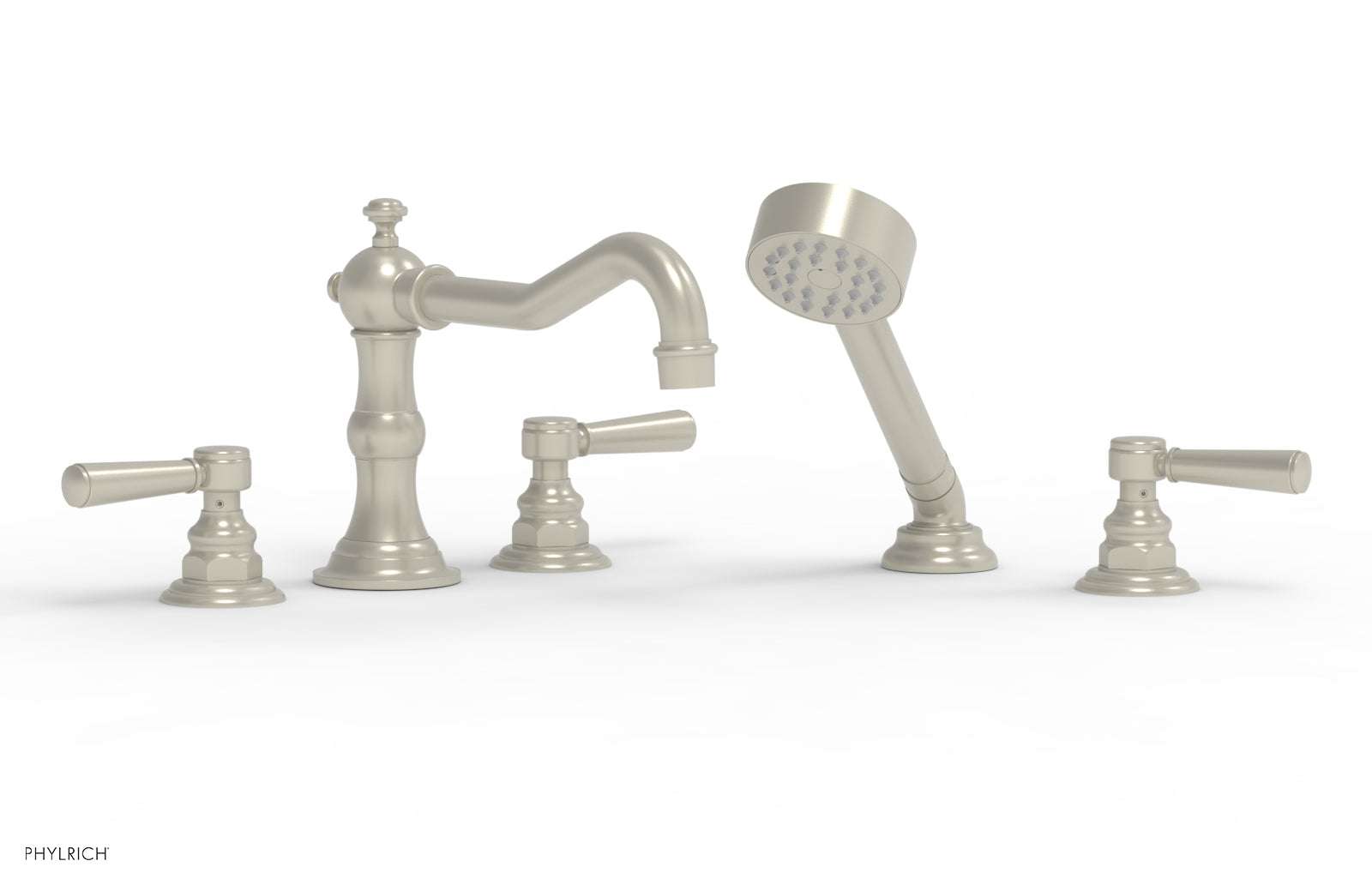 Phylrich HENRI Deck Tub Set with Hand Shower with Lever Handles