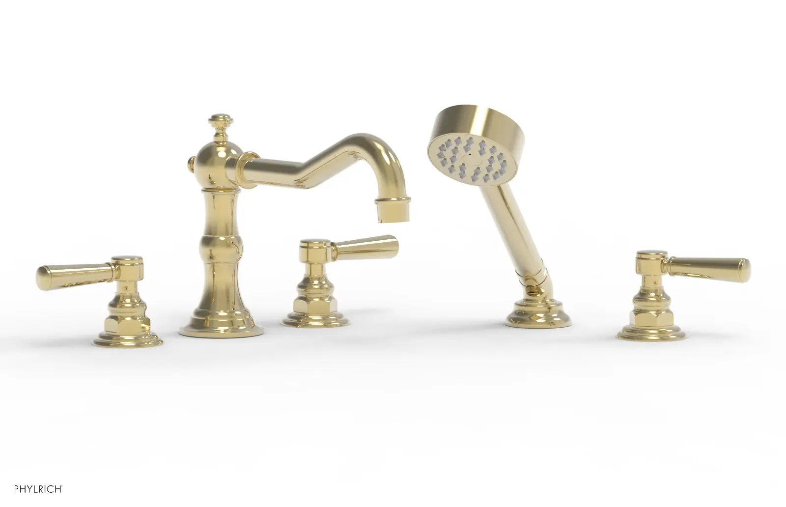 Phylrich HENRI Deck Tub Set with Hand Shower with Lever Handles by Phylrich