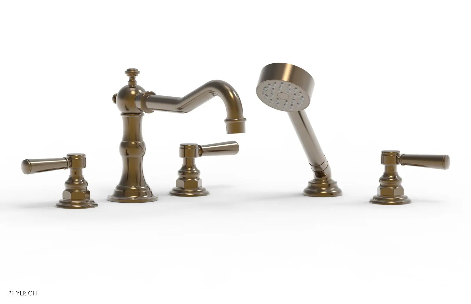 Phylrich HENRI Deck Tub Set with Hand Shower with Lever Handles by Phylrich