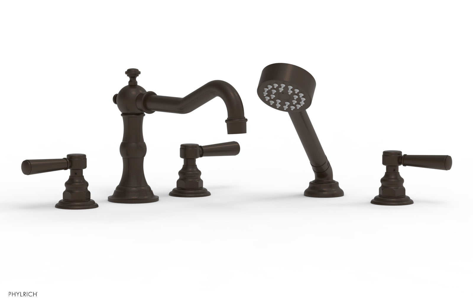 Phylrich HENRI Deck Tub Set with Hand Shower with Lever Handles