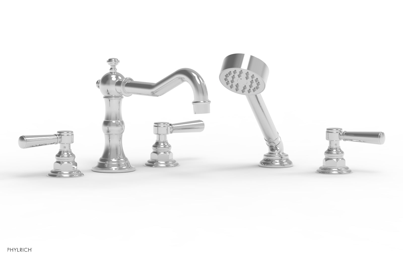 polished chrome deck tub set