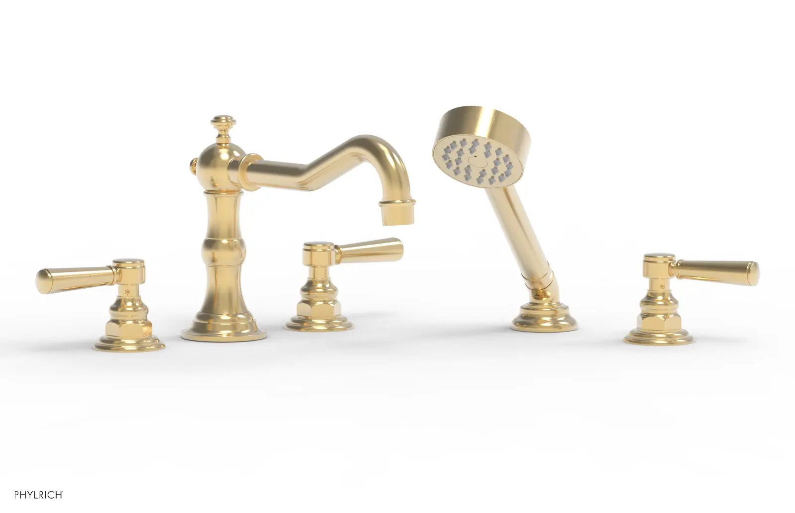 Phylrich HENRI Deck Tub Set with Hand Shower with Lever Handles by Phylrich
