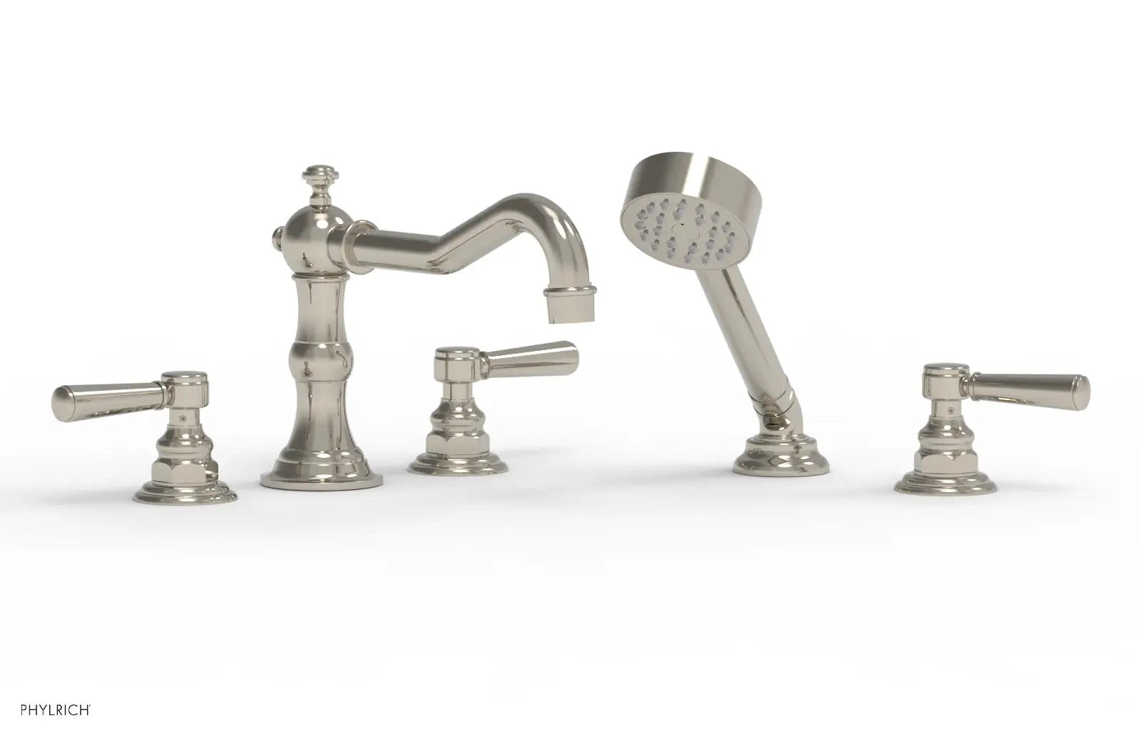 Phylrich HENRI Deck Tub Set with Hand Shower with Lever Handles by Phylrich