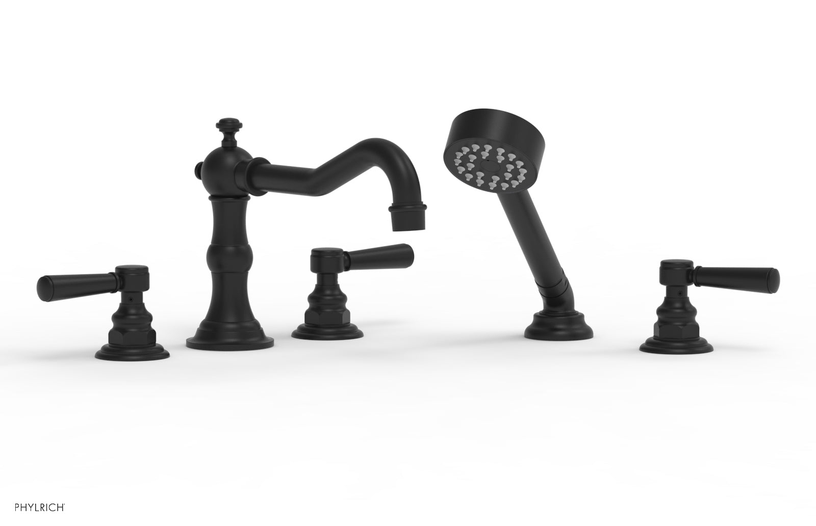 Phylrich HENRI Deck Tub Set with Hand Shower with Lever Handles