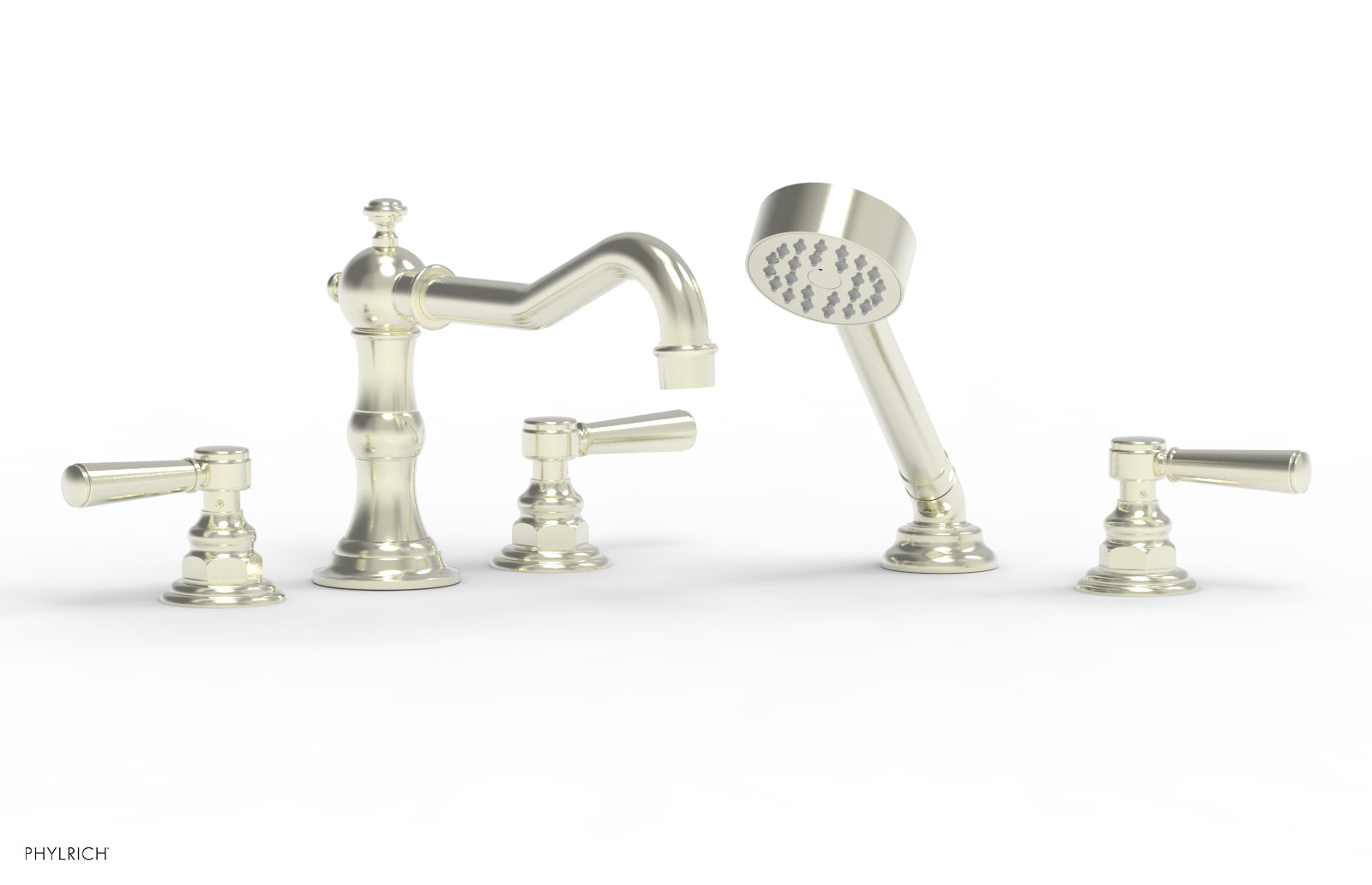 Phylrich HENRI Deck Tub Set with Hand Shower with Lever Handles