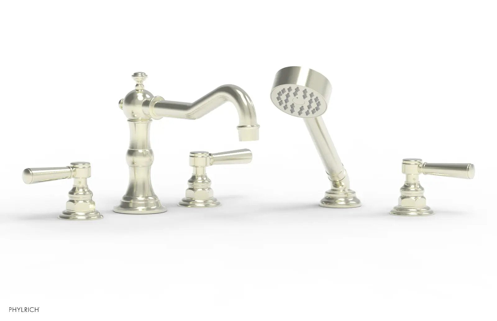 Phylrich HENRI Deck Tub Set with Hand Shower with Lever Handles by Phylrich