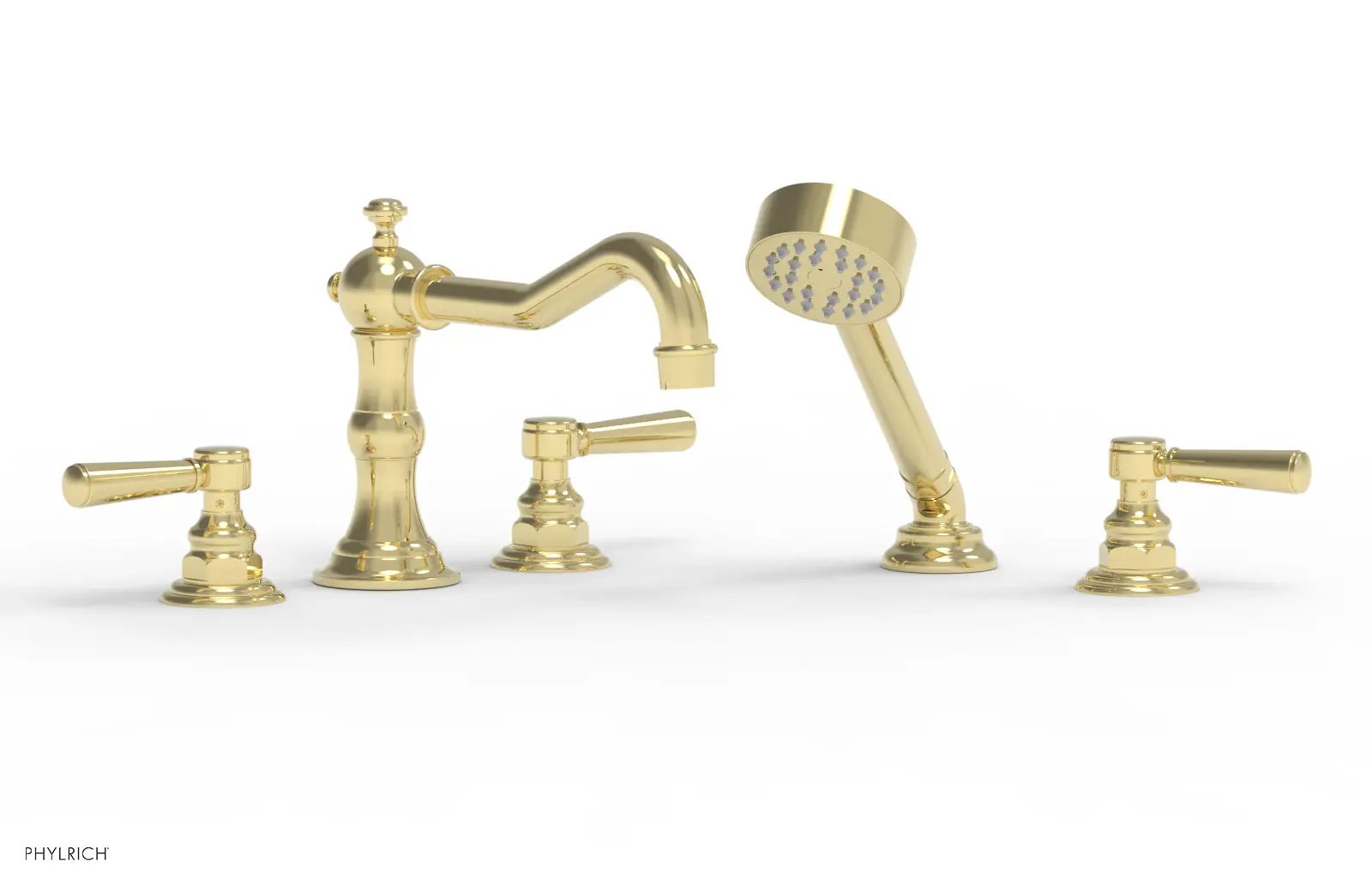 Phylrich HENRI Deck Tub Set with Hand Shower with Lever Handles by Phylrich
