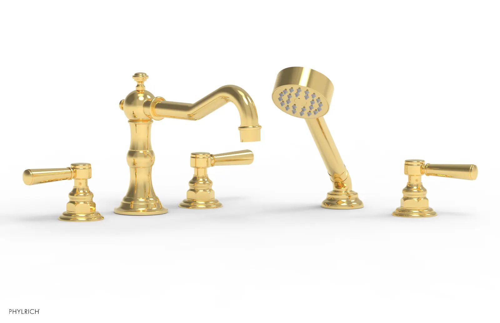 Phylrich HENRI Deck Tub Set with Hand Shower with Lever Handles by Phylrich