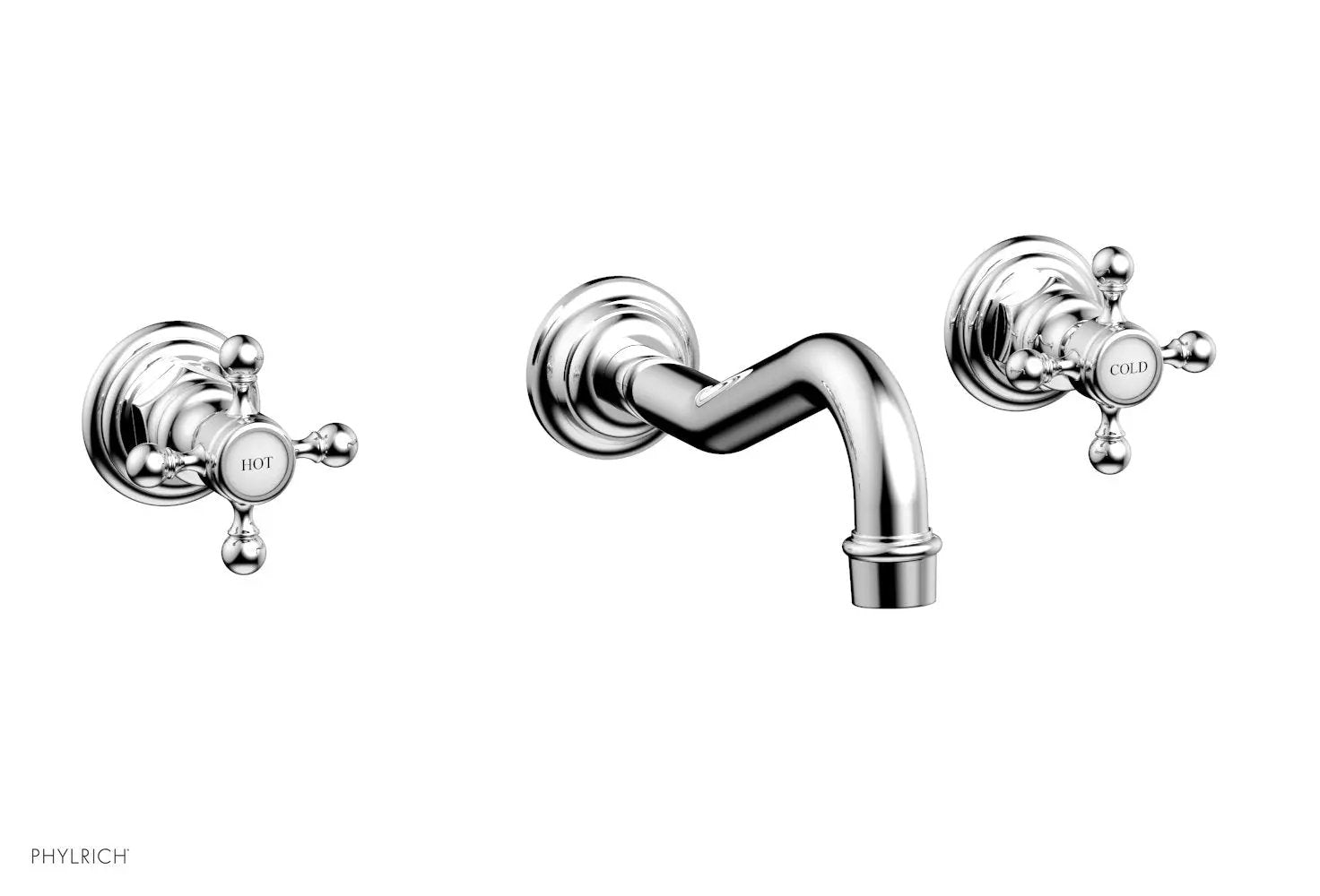 polished chrome wall tub set