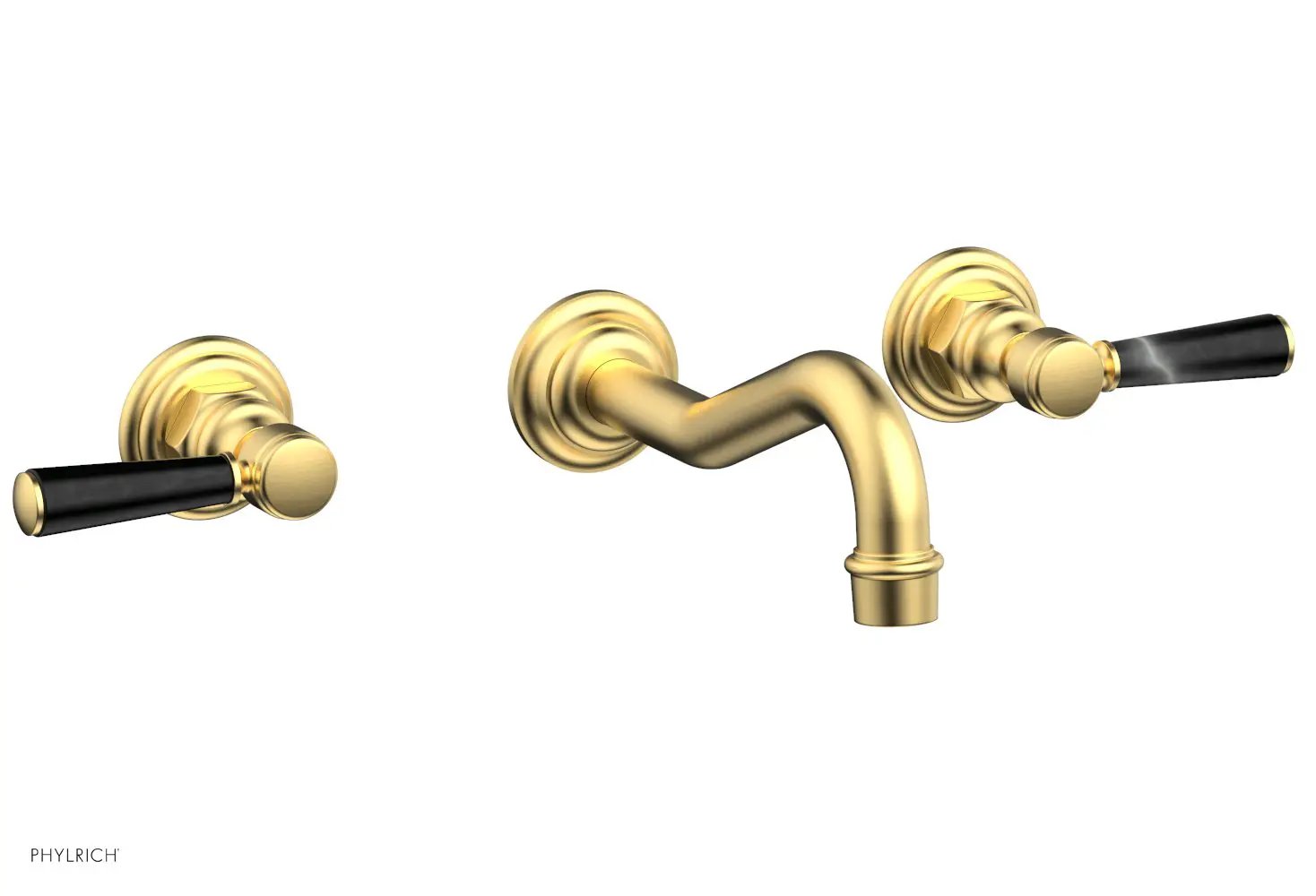 Phylrich HENRI Wall Tub Set - Marble Lever Handles by Phylrich
