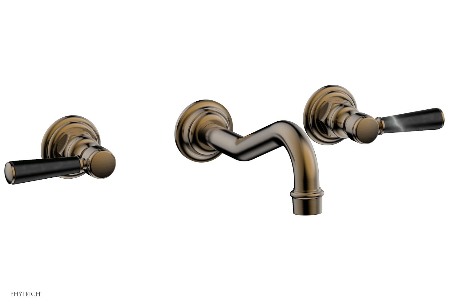 Phylrich HENRI Wall Tub Set - Marble Lever Handles