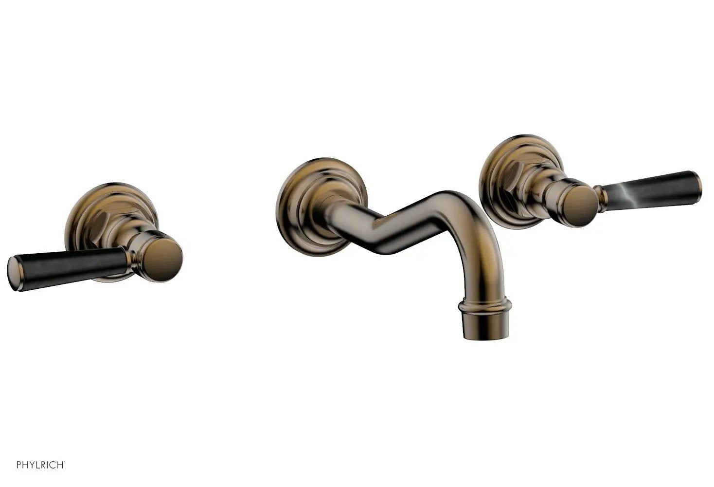 Phylrich HENRI Wall Tub Set - Marble Lever Handles by Phylrich