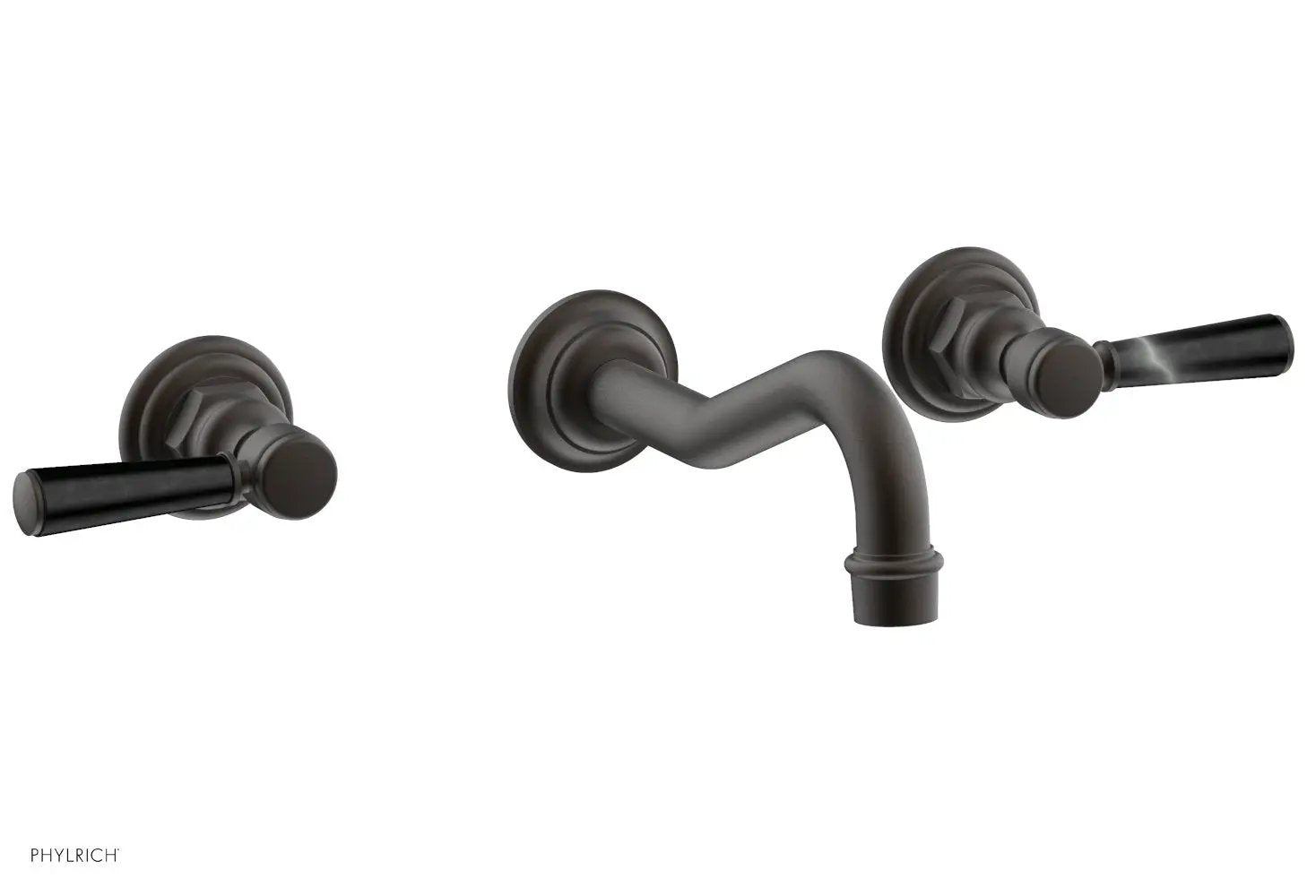 Phylrich HENRI Wall Tub Set - Marble Lever Handles by Phylrich