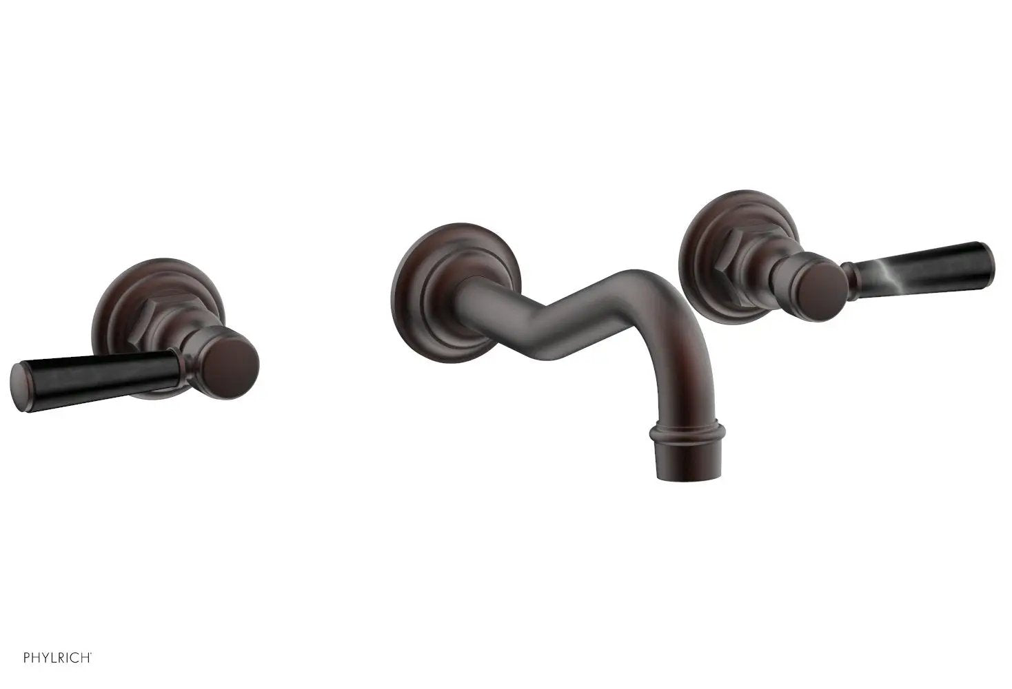 Phylrich HENRI Wall Tub Set - Marble Lever Handles by Phylrich