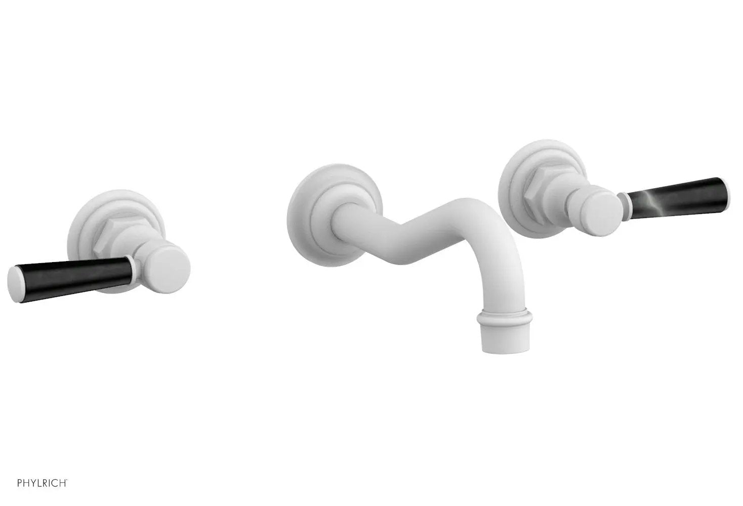 Phylrich HENRI Wall Tub Set - Marble Lever Handles by Phylrich