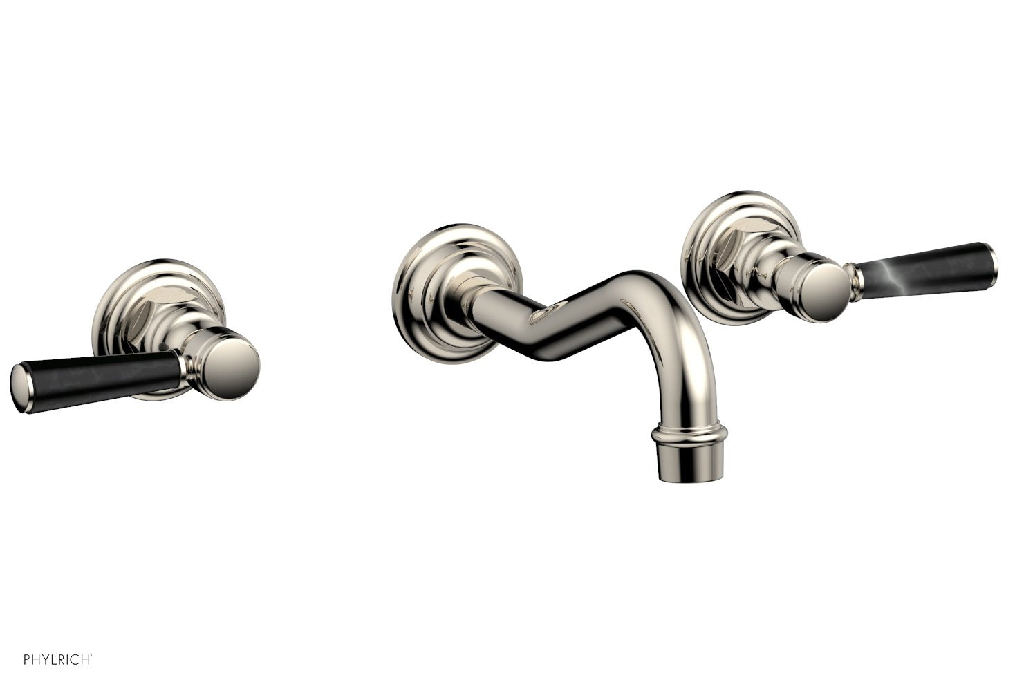Phylrich HENRI Wall Tub Set - Marble Lever Handles