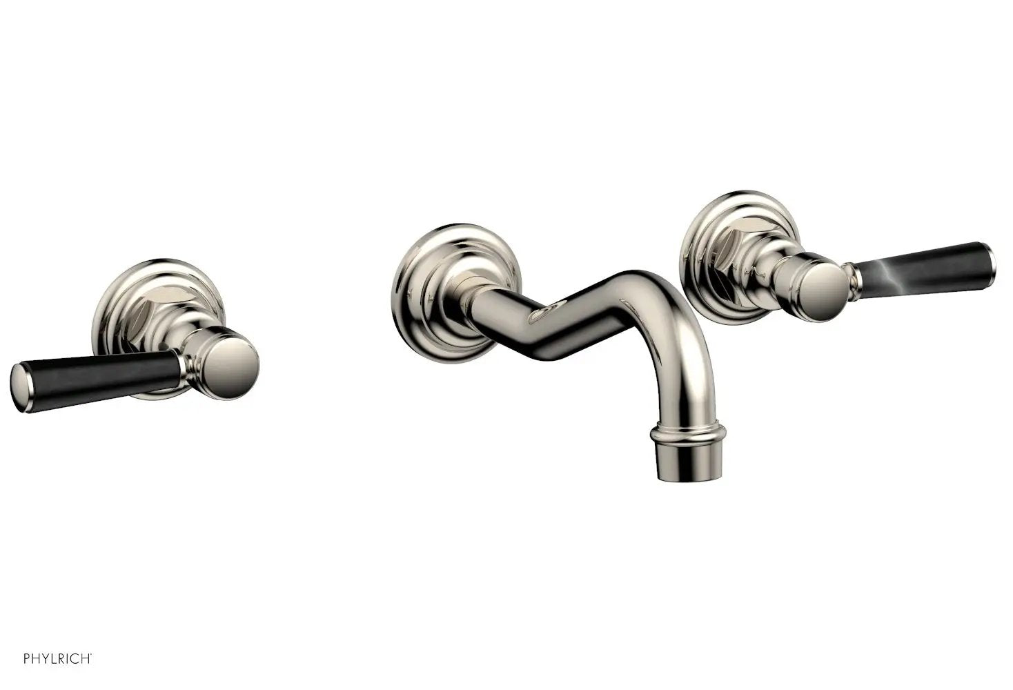 Phylrich HENRI Wall Tub Set - Marble Lever Handles by Phylrich