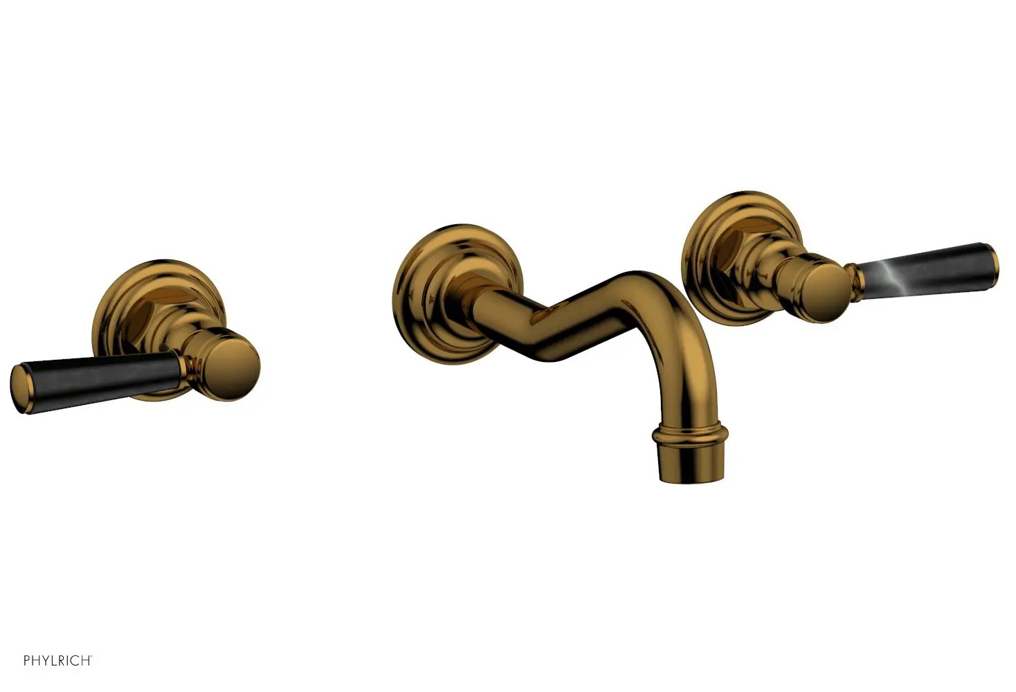 Phylrich HENRI Wall Tub Set - Marble Lever Handles by Phylrich