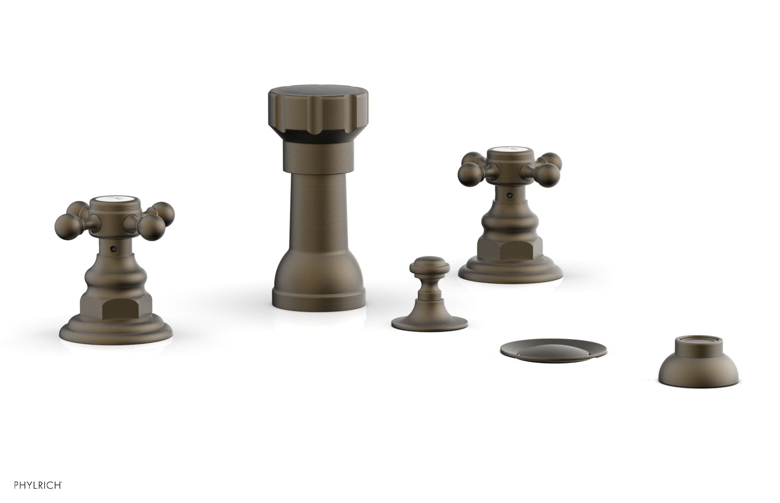 Phylrich HENRI Four Hole Bidet Set - Cross Handles by Phylrich