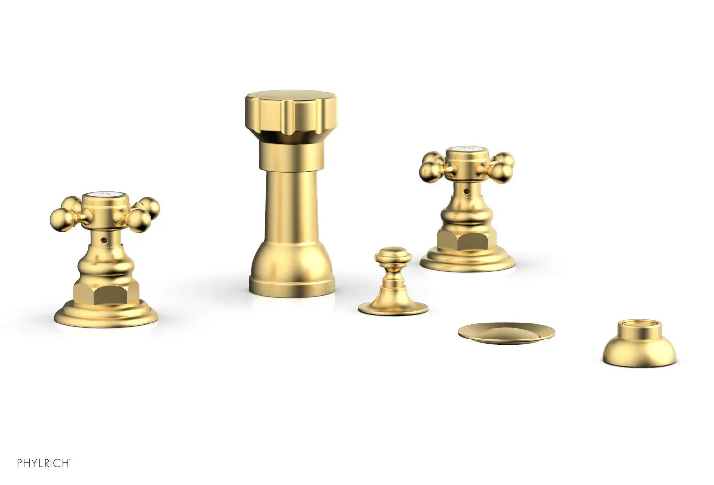 Phylrich HENRI Four Hole Bidet Set - Cross Handles by Phylrich