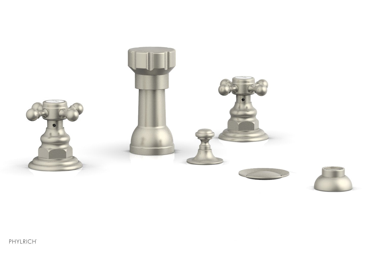 Phylrich HENRI Four Hole Bidet Set - Cross Handles