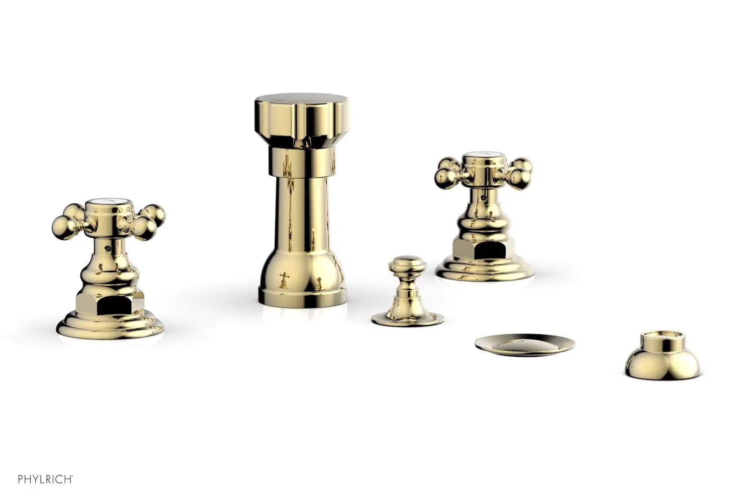 Phylrich HENRI Four Hole Bidet Set - Cross Handles by Phylrich