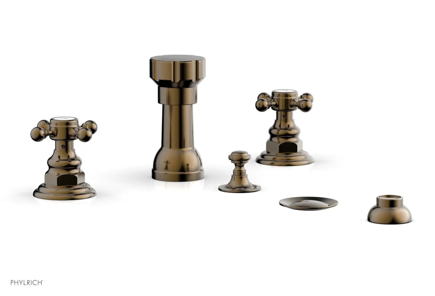Phylrich HENRI Four Hole Bidet Set - Cross Handles by Phylrich
