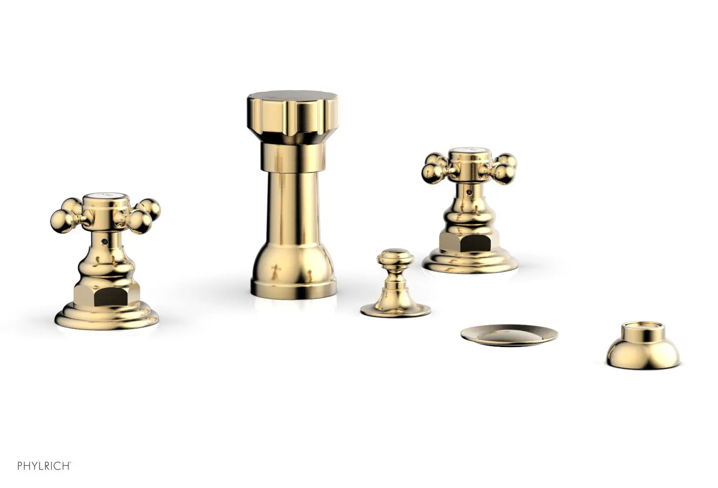 Phylrich HENRI Four Hole Bidet Set - Cross Handles by Phylrich