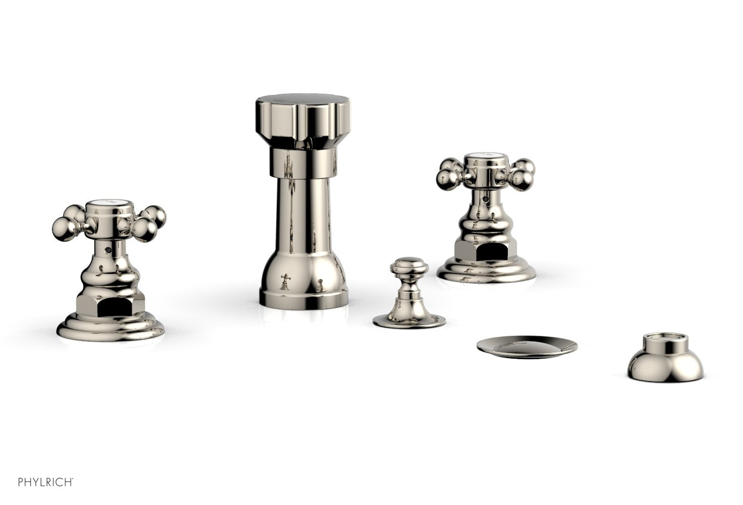 Phylrich HENRI Four Hole Bidet Set - Cross Handles