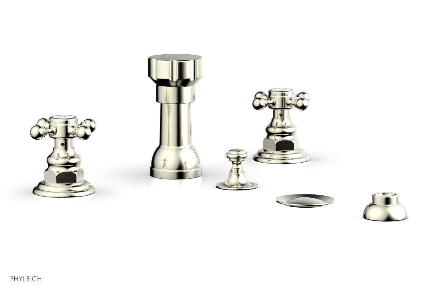 Phylrich HENRI Four Hole Bidet Set - Cross Handles