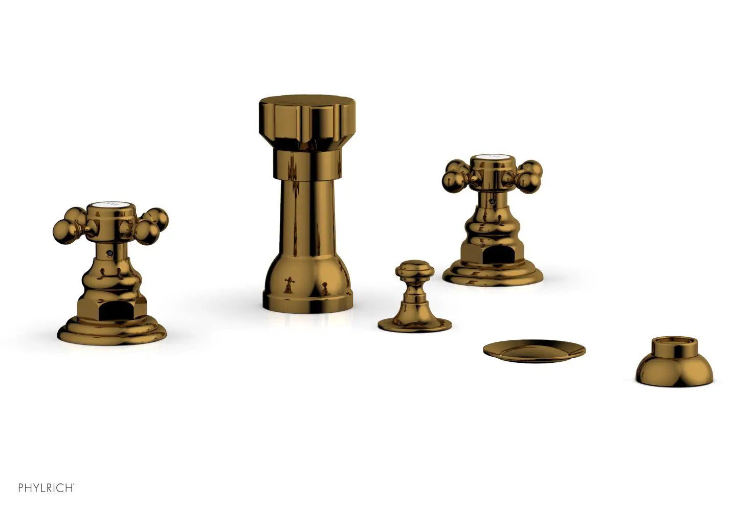 Phylrich HENRI Four Hole Bidet Set - Cross Handles by Phylrich