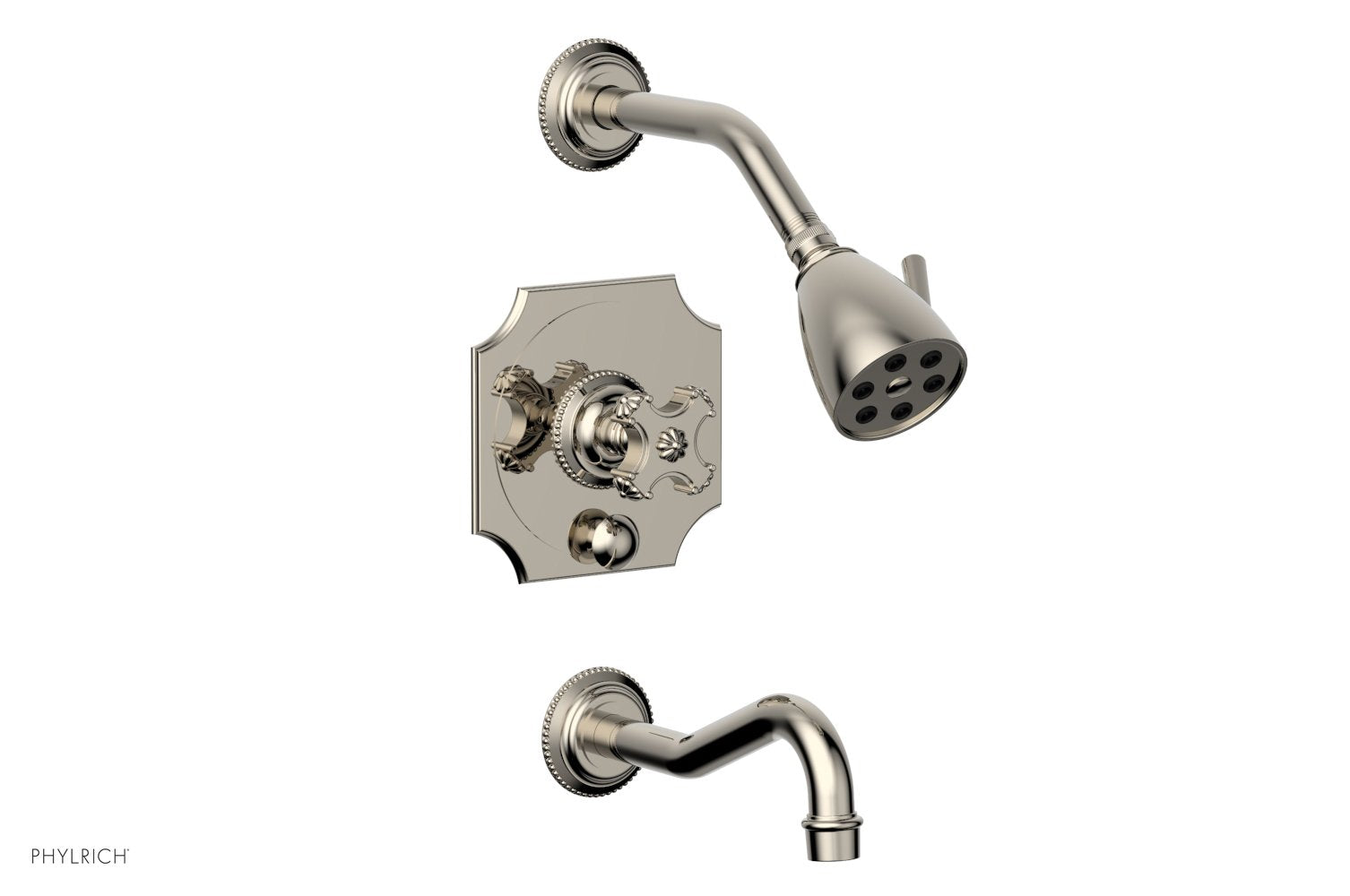 Phylrich MARVELLE Pressure Balance Tub and Shower Set - Cross Handle