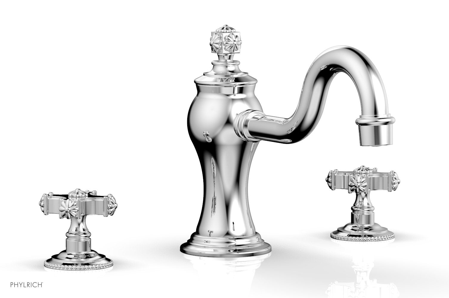 polished chrome deck tub set