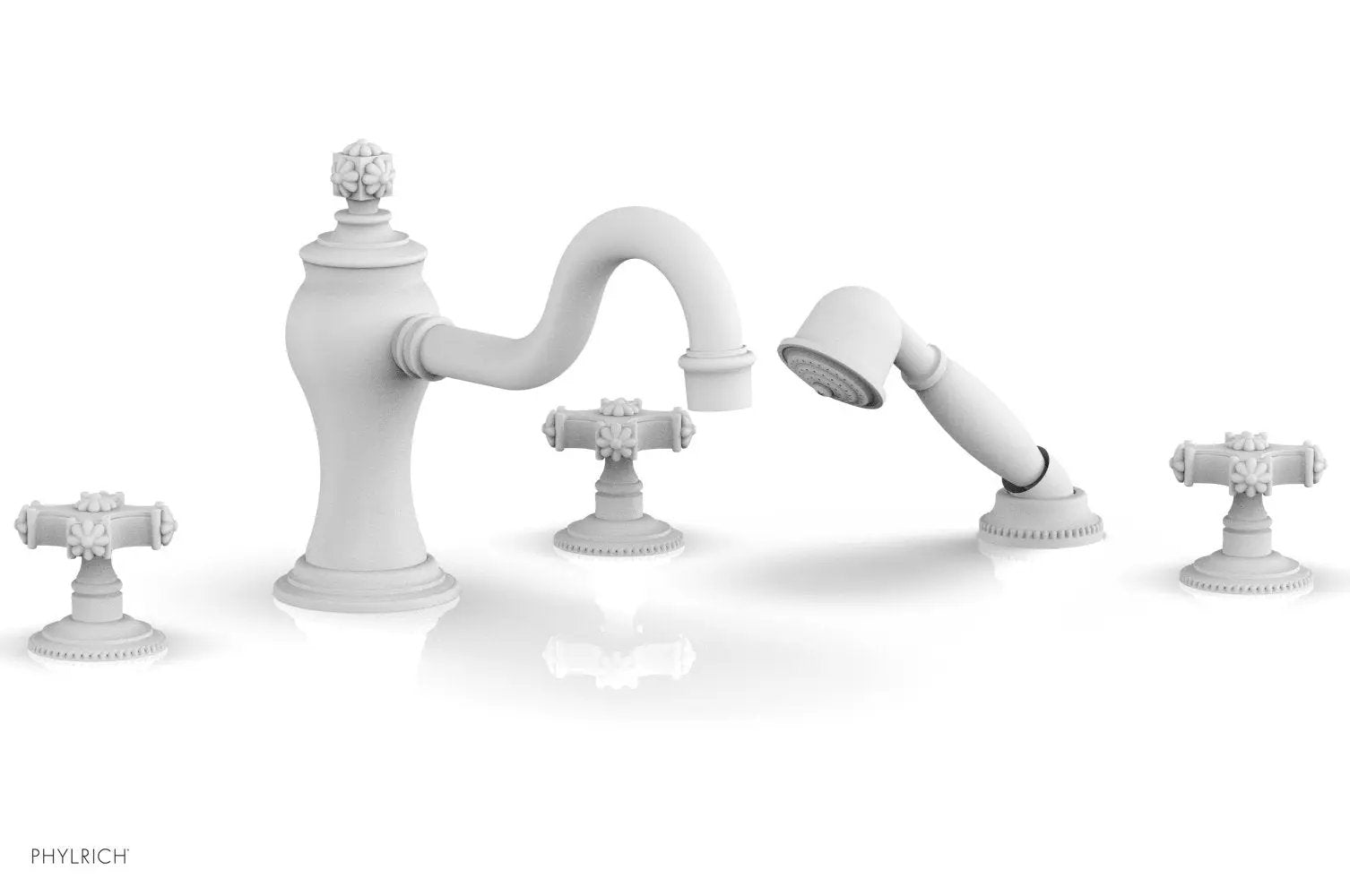 Phylrich MARVELLE Deck Tub Set with Hand Shower - Cross Handles by Phylrich