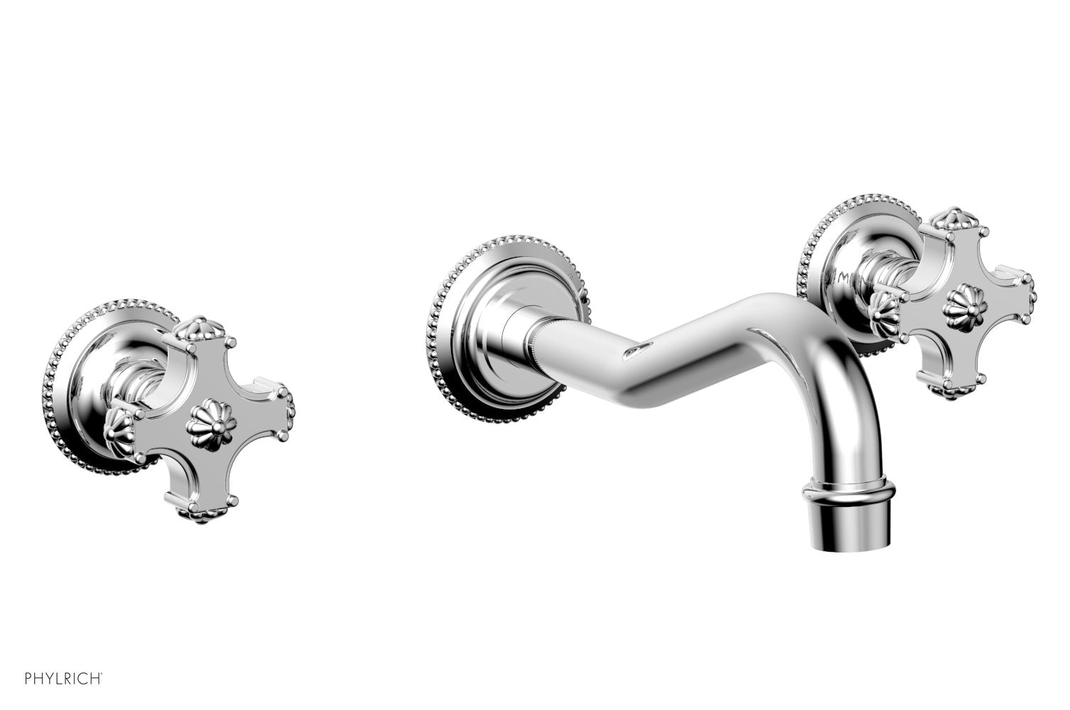 polished chrome wall tub set