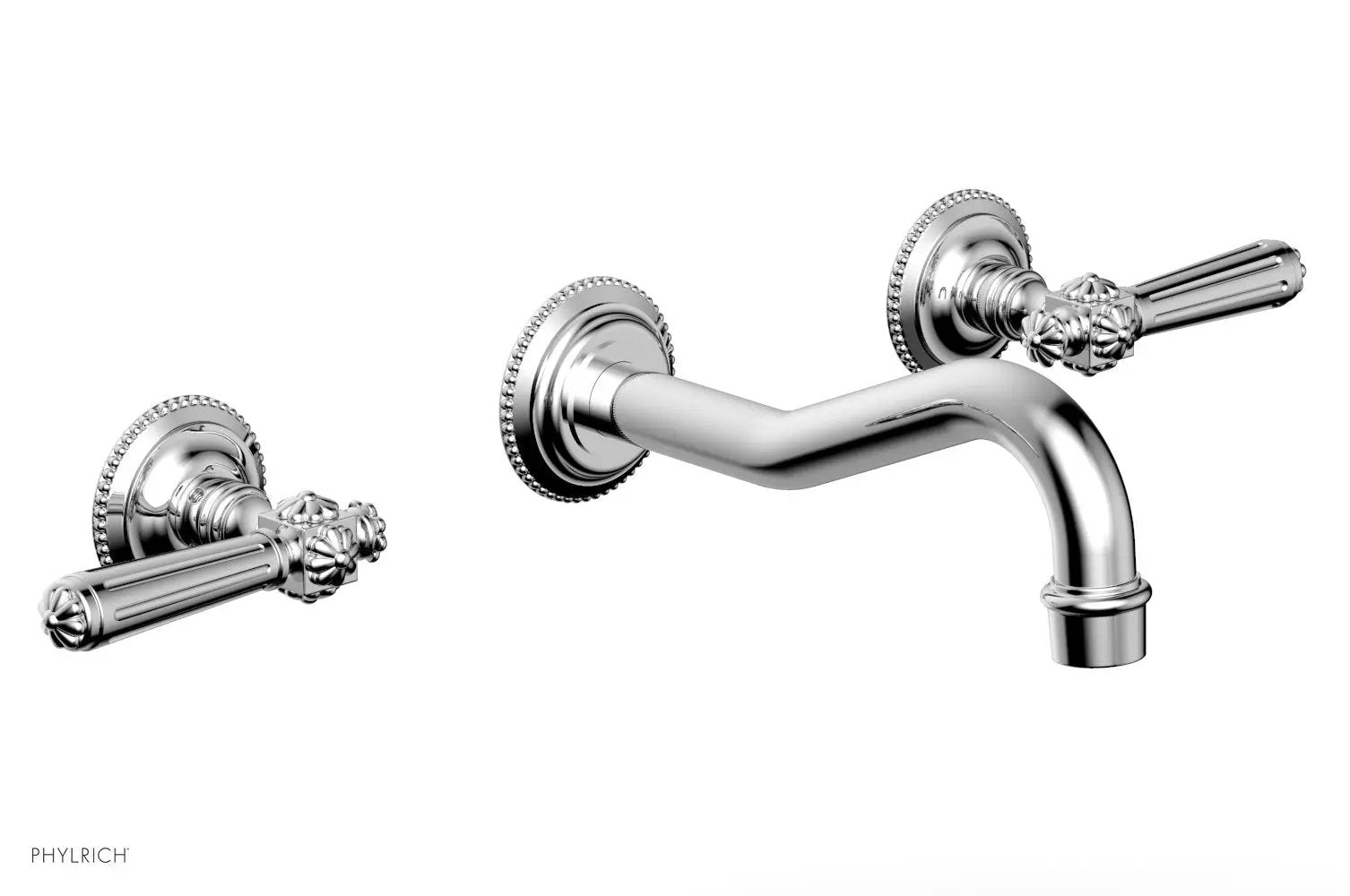 polished chrome wall tub set