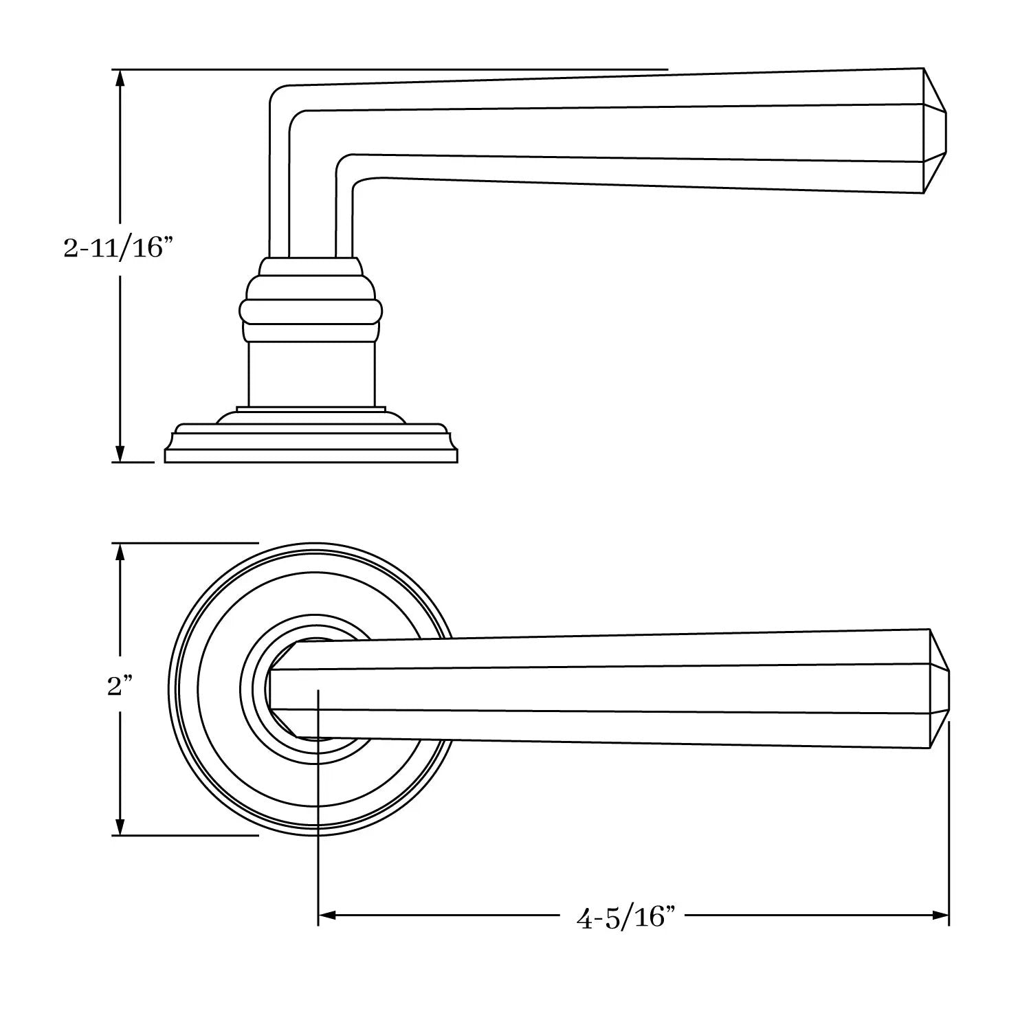 interior lever mortise set