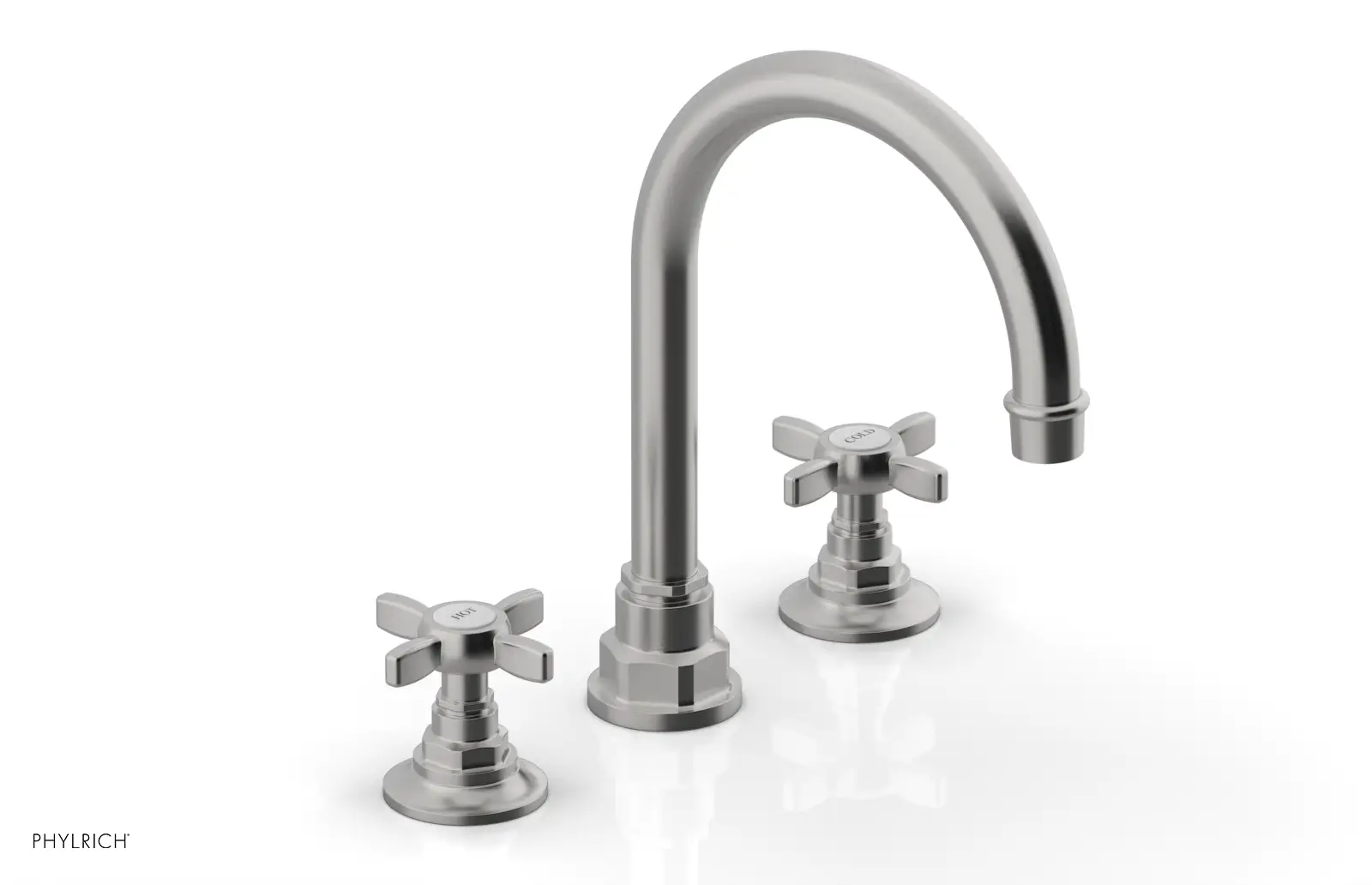 Phylrich Jamestown High Spout Widespread Faucet with Cross Handle by Phylrich