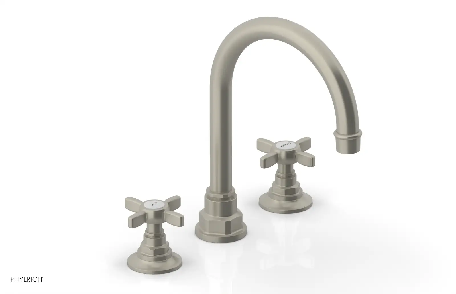 Phylrich Jamestown High Spout Widespread Faucet with Cross Handle by Phylrich
