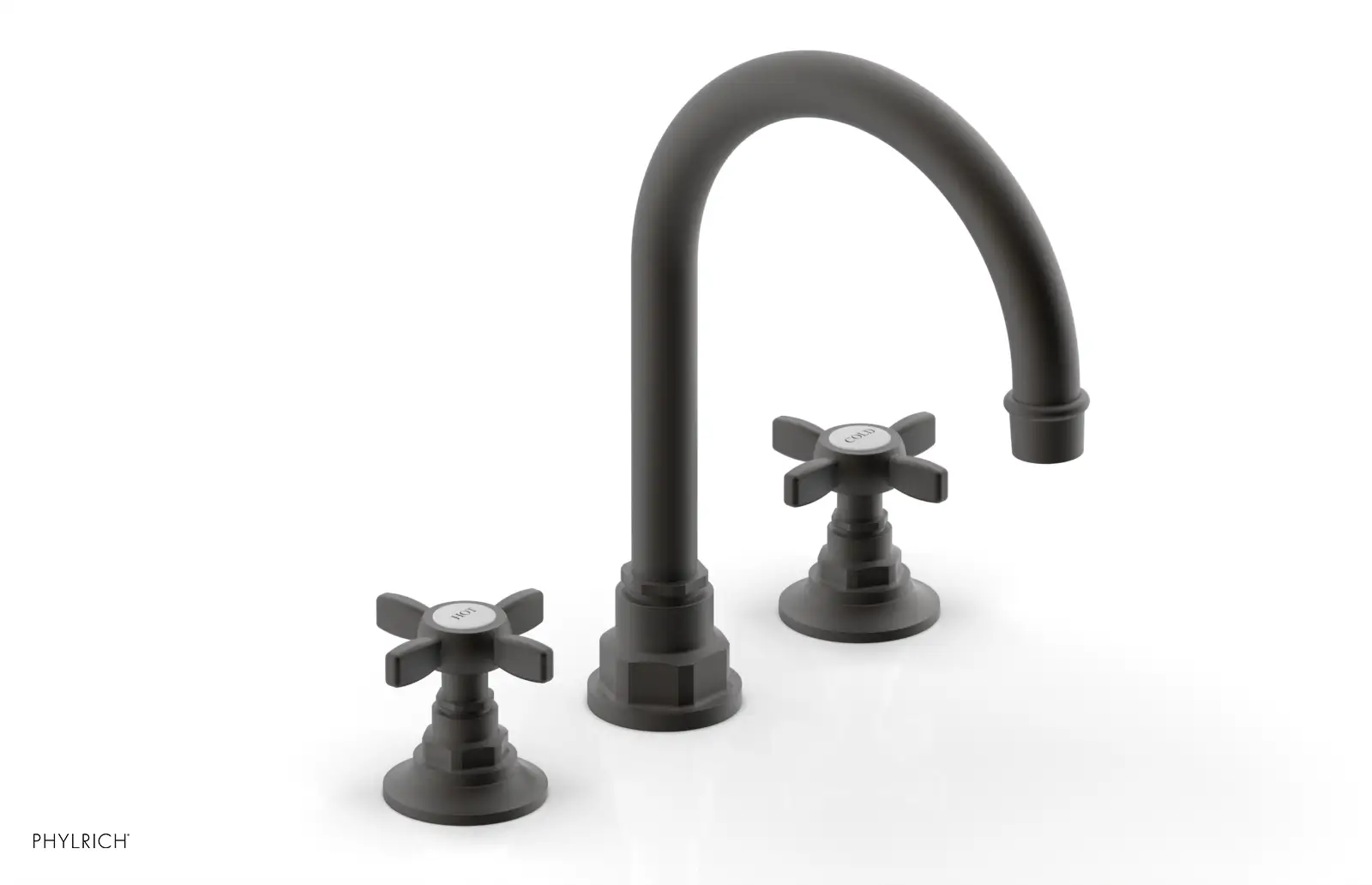 Phylrich Jamestown High Spout Widespread Faucet with Cross Handle by Phylrich