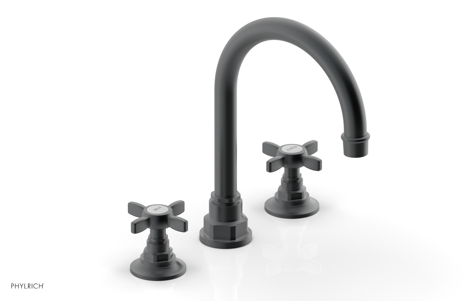 Phylrich Jamestown High Spout Widespread Faucet with Cross Handle