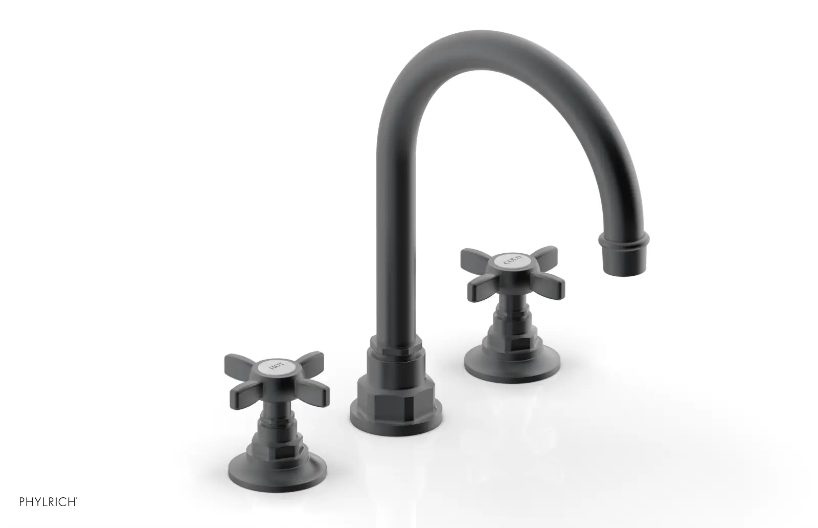 Phylrich Jamestown High Spout Widespread Faucet with Cross Handle by Phylrich