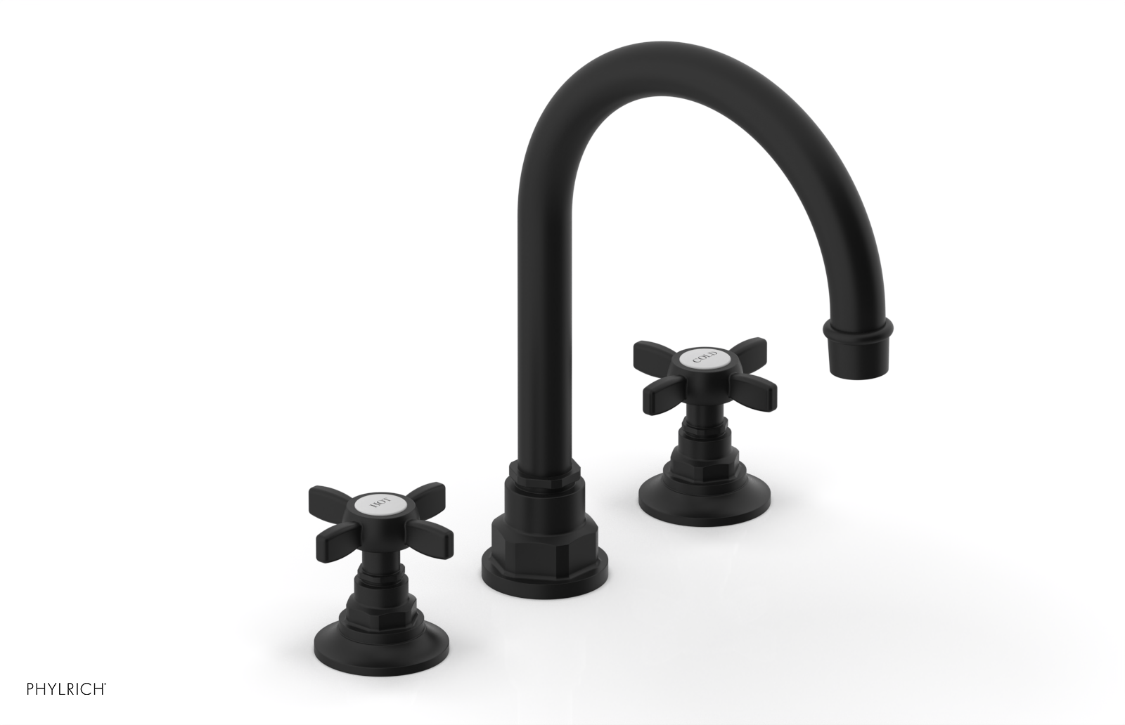 Phylrich Jamestown High Spout Widespread Faucet with Cross Handle