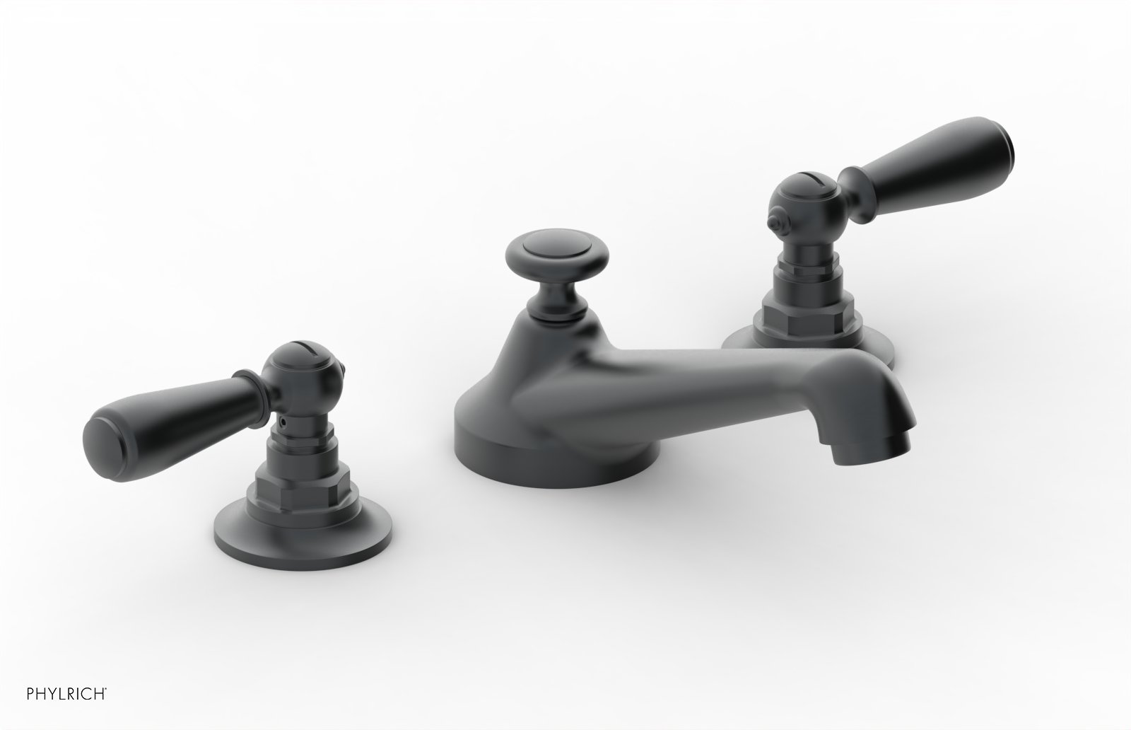 Phylrich Jamestown Low Spout Widespread Faucet with Lever Handle by Phylrich